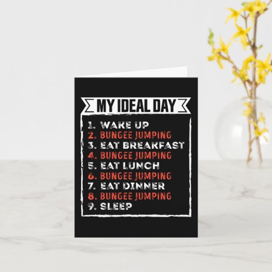 My Ideal Day Funny Bungee Jumping Birthday Gift Karte (Gelbe Blume)
