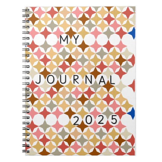MY JOURNAL 2025 journal with simple graphic shapes Notizblock (Vorderseite)
