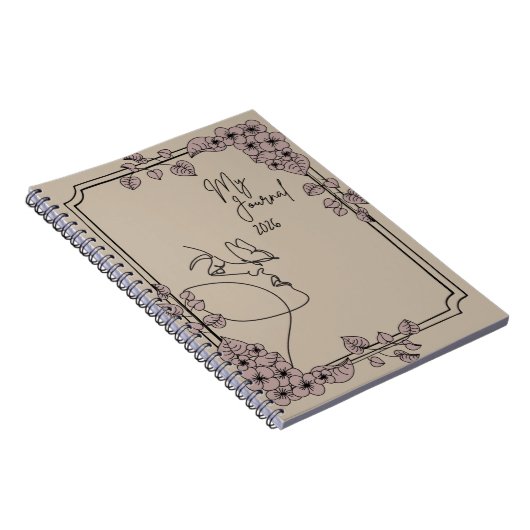 My Journal 2026 – Minimal Floral Line Art Aestheti Notizblock (Rechte Seite)