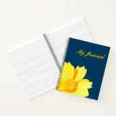 My Journal Big gelbe Blume.Dunkelblauer Hintergrun Notizblock (Innenseite)