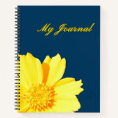 My Journal Big gelbe Blume.Dunkelblauer Hintergrun Notizblock (Vorderseite)