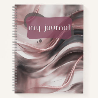 My Journal Rose Gold Wave Spiral Notebook Notizblock