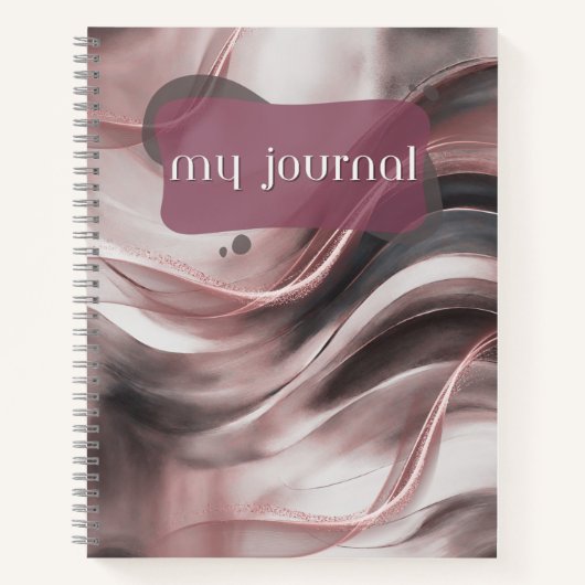 My Journal Rose Gold Wave Spiral Notebook Notizblock (Vorderseite)