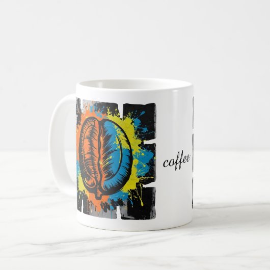My Joy Coffee Mug – Artistic Graffiti Coffee Bean  Kaffeetasse (Vorderseite Links)