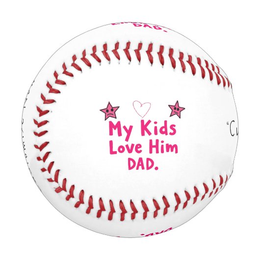 My Kids Love Him Baseballs Cool Gift, Personalized (Vorderseite Links)