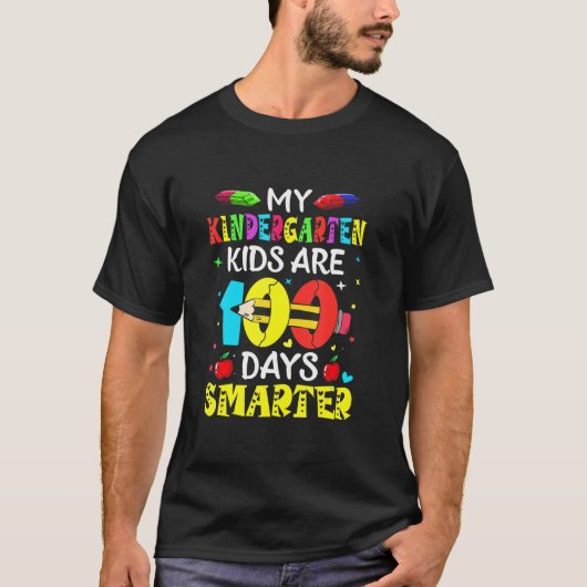My Kindergarten Kid Are 100 Days Smarter 100th Day T-Shirt (Vorderseite)