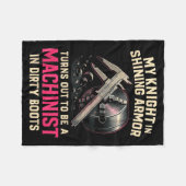 My Knight In Machinist Wife Girlfriend Funny Anniv Fleecedecke (Vorderseite (Horizontal))