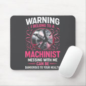 My Knight In Machinist Wife Girlfriend Funny Anniv Mousepad (Mit Mouse)