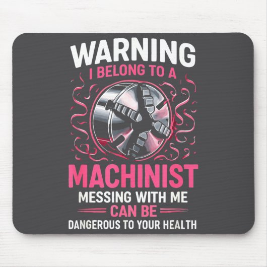 My Knight In Machinist Wife Girlfriend Funny Anniv Mousepad (Vorne)