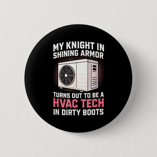 My Knight In Shining Funny Hvac Tech Wife Women Gi Button (Vorderseite)