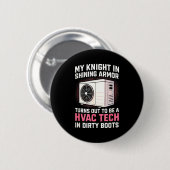 My Knight In Shining Funny Hvac Tech Wife Women Gi Button (Vorne & Hinten)