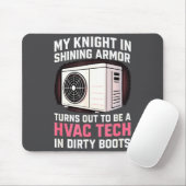 My Knight In Shining Funny Hvac Tech Wife Women Gi Mousepad (Mit Mouse)