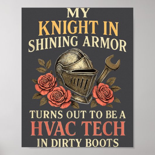 My Knight In Shining Funny Hvac Tech Wife Women Gi Poster (Vorne)