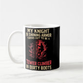 My Knight In Shining Funny Tower Climber Wife Wome Kaffeetasse (Links)