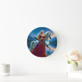 My Lady Unicorn Runde Wanduhr (Zuhause)
