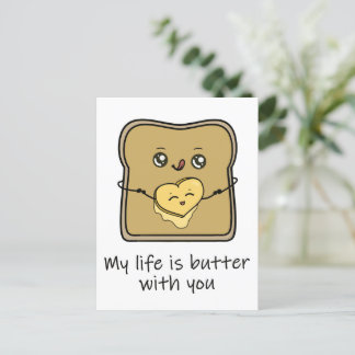 My life is butter with you postcard postcrossing postkarte