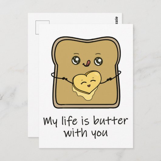 My life is butter with you postcard postcrossing postkarte (Vorne/Hinten)