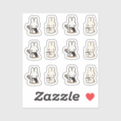 My little tiny bunny with cup and flower aufkleber (Blatt)