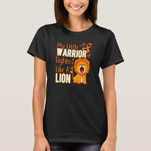 My Little Warrior Fights Like A Lion Leukemia Awar T-Shirt (Vorderseite)