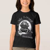 "My Lizard Ate My Homework" Funny Black Tri-Blend Shirt (Vorderseite)