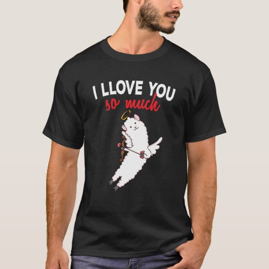 My Llama Is My Valentine Alpaca Cupid Heart Valent T-Shirt (Vorderseite)
