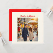 MY LOVE FOR CHRISTMAS MAN AND WOMAN SCENE TOGETHER KARTE (Vorderseite/Rückseite Beispiel)