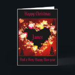 "My Love Is Ablaze This Christmas" Feiertagskarte<br><div class="desc">"My Love Is Ablaze This Christmas" A wonderful Christmas card you can send to the one you love, all ablaze with light hope and love, xmas trees and the name of your love right on the front page of this very special card. add their name and add anything else you...</div>