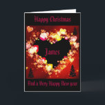 "My Love Is Ablaze This Christmas" Feiertagskarte<br><div class="desc">"My Love Is Ablaze This Christmas" A wonderful Christmas card you can send to the one you love, all ablaze with light hope and love, xmas trees and the name of your love right on the front page of this very special card. add their name and add anything else you...</div>