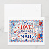 "My Love Language Is Mail" Postkarte (Vorne/Hinten)