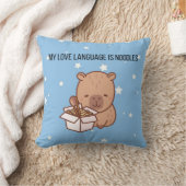 My Love Language Is Noodles | Kawaii Capybara Deco Kissen (Decke)