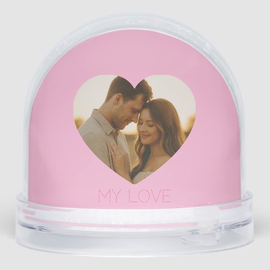 My love Minimal couple custom Schneekugeln (Rückseite)