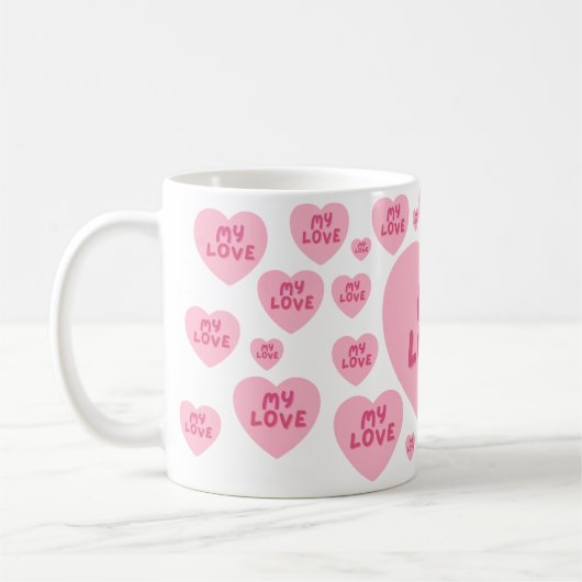 My Love Romantic Coffee Mug – Gift for Her Kaffeetasse (Links)