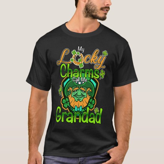 My Lucky Charms Call Me Grandad St Patricks Day T-Shirt (Vorderseite)