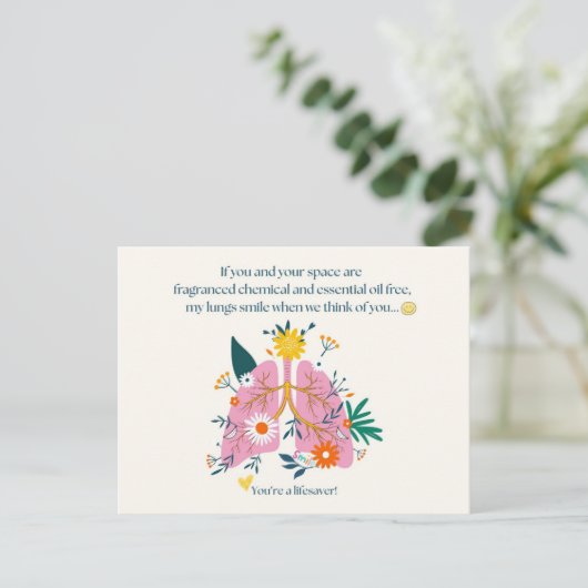 My Lungs Smile When We Think of You Postkarte (Stehend Vorderseite)