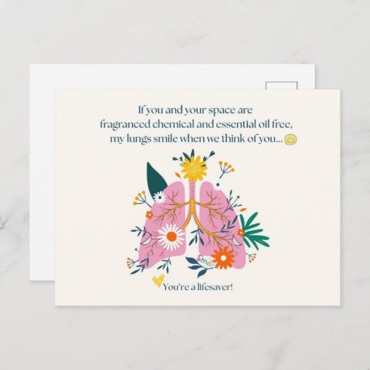 My Lungs Smile When We Think of You Postkarte (Vorne/Hinten)