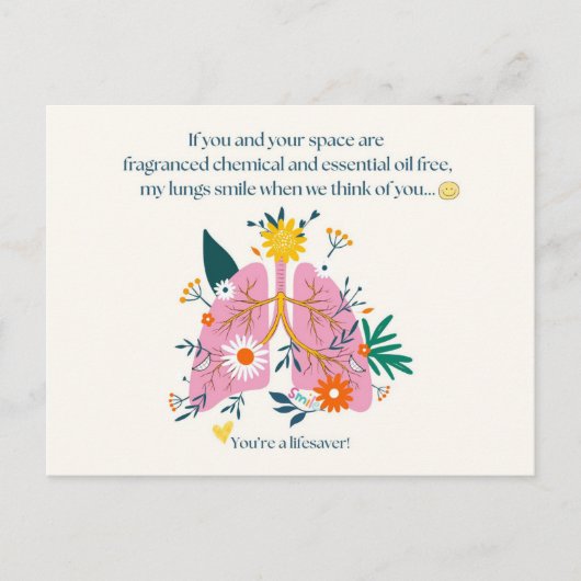 My Lungs Smile When We Think of You Postkarte (Vorderseite)