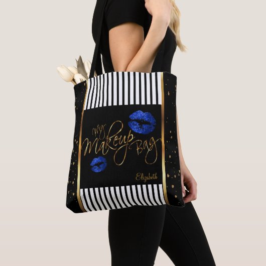 My Makeup Gold Confetti Bag - Blue Glitzer Lippen Tasche (Von Nahem)