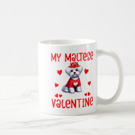 My Maltese Is My Valentine Hearts Costume Single O Kaffeetasse (Rechts)