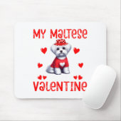 My Maltese Is My Valentine Hearts Costume Single O Mousepad (Mit Mouse)