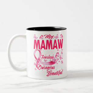 My Mamaw Pink Ribbon Warrior Breast Cancer Zweifarbige Tasse
