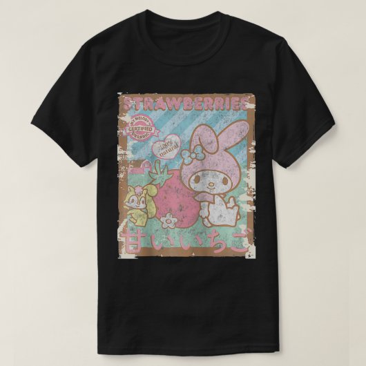 My Melody Strawberry Picking Strawberries Farm Rag T-Shirt (Design vorne)