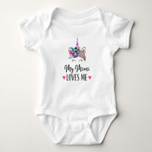 My Mimi Loves Me Granddaughter Unicorn Baby Strampler