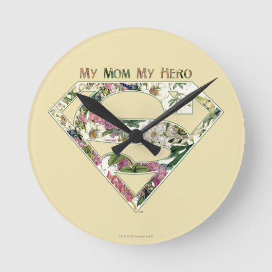 My Mom My Hero Runde Wanduhr (Vorderseite)