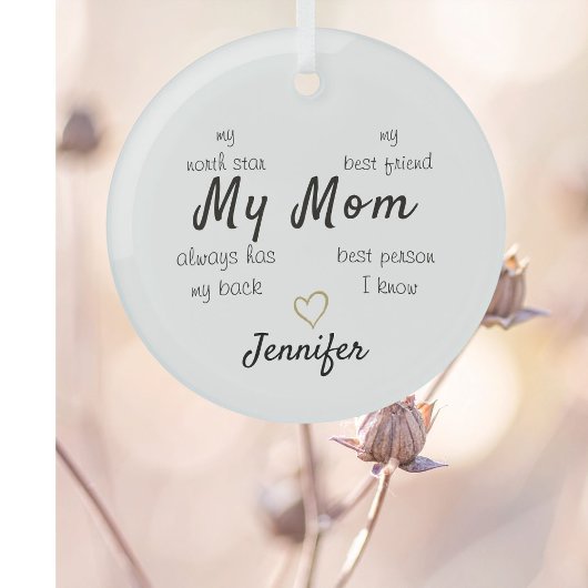 My Mom North Star  Personalized Ornament Aus Glas
