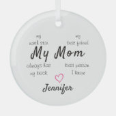My Mom North Star  Personalized Ornament Aus Glas (Vorderseite)