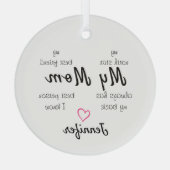My Mom North Star  Personalized Ornament Aus Glas (Rückseite)