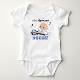 My Mommy Rocks Blue Guitar Säugling Strampler Body