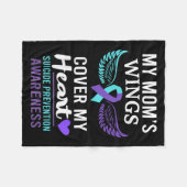 My Mom's Wings Cover Heart Suicide Awareness Ribbo Fleecedecke (Vorderseite (Horizontal))