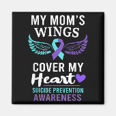 My Mom's Wings Cover Heart Suicide Awareness Ribbo Magnet (Vorne)