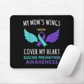 My Mom's Wings Cover Heart Suicide Awareness Ribbo Mousepad (Mit Mouse)